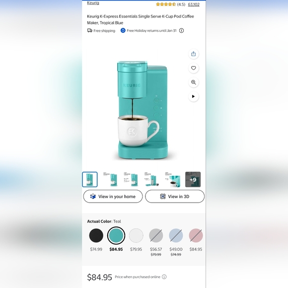 Teal K-Express Keurig - Picture 6 of 6